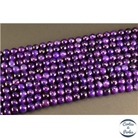 Perles semi précieuses en Agate - Rondes/8 mm - Dark Violet