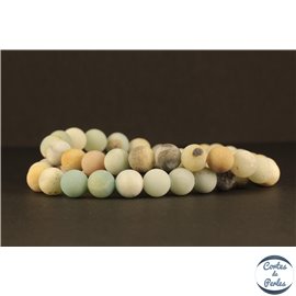 Perles dépolies en amazonite - Rondes/8mm