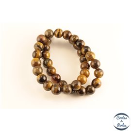 Perles en oeil de tigre - Rondes/10mm - Grade AB+