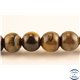 Perles semi précieuses en œil de tigre - Rondes/10 mm - Marron