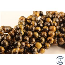 Perles en oeil de tigre - Rondes/8mm - Grade AB+