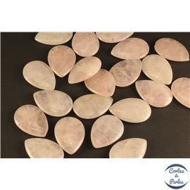 Perles semi précieuses en quartz rose - Gouttes/31 mm