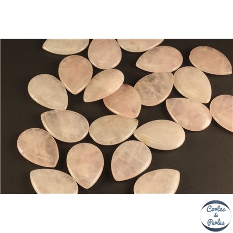 Perles semi précieuses en quartz rose - Gouttes/31 mm