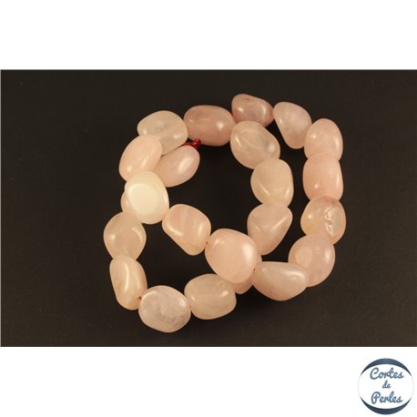 Perles semi précieuses en quartz rose - Nuggets/16 mm