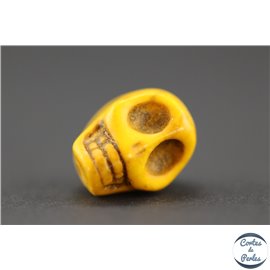 Perles semi précieuses en howlite - Skull/12 mm - Camel