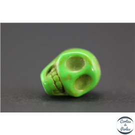 Perles en howlite lime green - Skulls/9mm