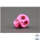 Perles semi précieuses en howlite - Skull/9 mm - Fuschia