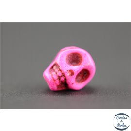 Perles en howlite fuschia - Skulls/9mm