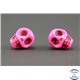 Perles semi précieuses en howlite - Skull/9 mm - Fuschia