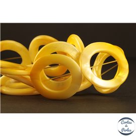 Perles en Nacre - Cercles/25 mm - Miel