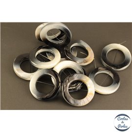 Perles en Nacre - Cercles/35 mm - Noir et Blanc