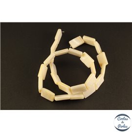 Perles en Nacre - Rectangles/15 mm - Blanc