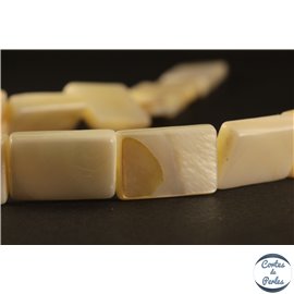 Perles en Nacre - Rectangles/15 mm - Naturel