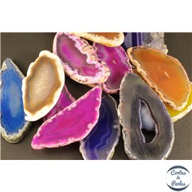 Lot de 5 pendentifs en agate - Chips/50 mm - Multicolore