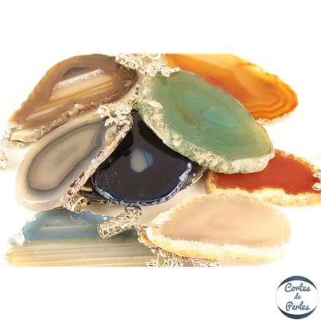 Pendentifs en Agate - Chips/50 mm - Multicolore