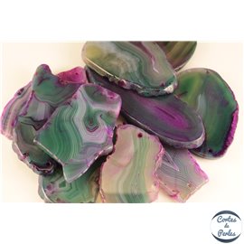 Lot de 5 pendentifs en agate - Chips/55 mm - Vert violet