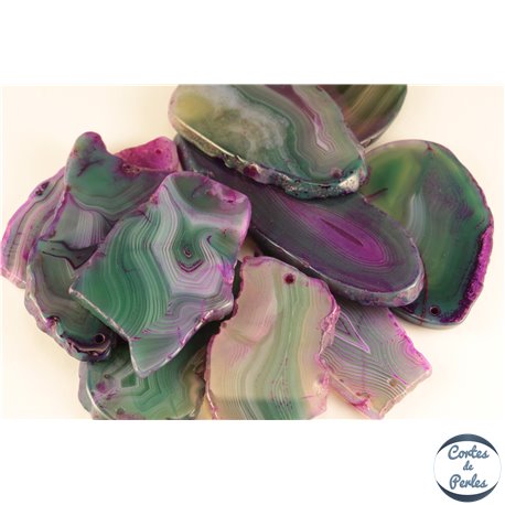 Pendentifs en Agate - Chips/55 mm - Vert Violet