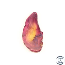 Lot de 5 pendentifs en agate - Chips/55 mm - Rose fuschia