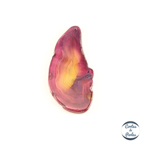 Pendentifs en Agate - Chips/55 mm - Rose Fuschia