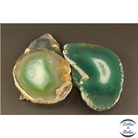 Pendentifs en Agate - Chips/55 mm - Vert émeraude