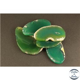 Lot de 5 pendentifs en agate - Chips/60 mm - Vert émeraude