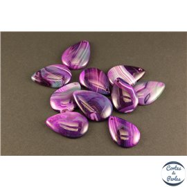 Lot de 5 pendentifs en agate - Gouttes/20 mm - Vert violet