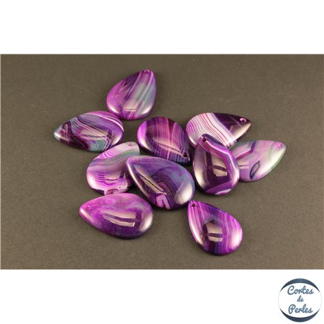 Pendentifs en Agate - Gouttes/20 mm - Vert Violet