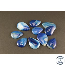 Lot de 5 pendentifs en agate - Gouttes/20 mm - Bleu roi