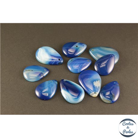 Pendentifs en Agate - Gouttes/20 mm - Bleu Roi