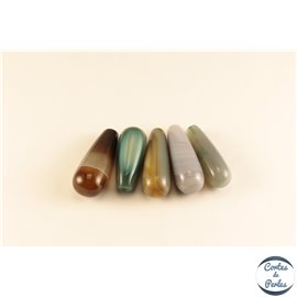 Lot de 5 pendentifs en agate - Gouttes/40 mm - Multicolore