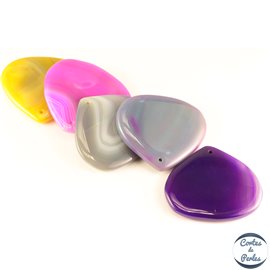 Lot de 5 pendentifs en agate - Gouttes/49 mm - Multicolore