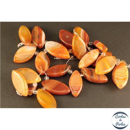 Pendentifs en Agate - Ellipse/27 mm - Orange