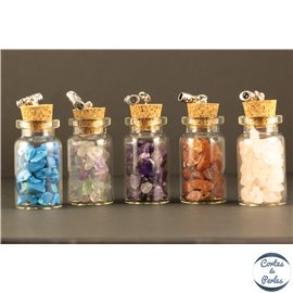 Lot de 5 pendentifs en chips de pierres - Bouteilles/44 mm