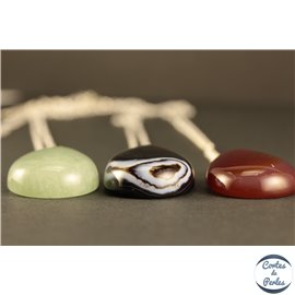Pendentifs en Semi précieuses - Gouttes/30 mm - Multicolore
