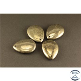 Lot de 5 pendentifs en pyrite - Gouttes/40 mm