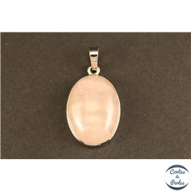 Lot de 5 pendentifs en quartz rose - Ovales/30 mm