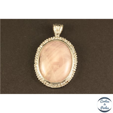 Pendentifs en Quartz Rose - Ovales/46 mm