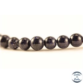 Perles semi précieuses en goldstone - Rondes/4 mm - Midnight Blue