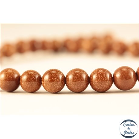 Perles semi précieuses en sable d'or - Rondes/8 mm