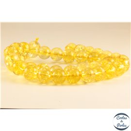 Perles en cristal crack jaune - Rondes/10mm