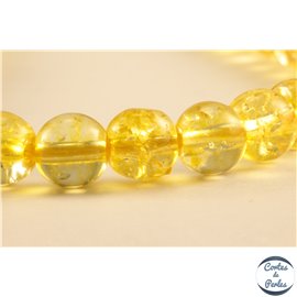 Perles en cristal crack jaune - Rondes/6mm