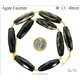 Perles semi précieuses en Agate - Tube/13 mm - Noir