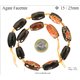 Perles semi précieuses en Agate - Tube/15 mm - Flamme