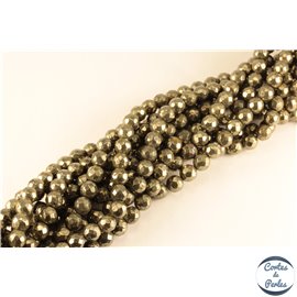 Perles facettées en pyrite - Rondes/8mm