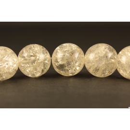 Perles en cristal crack beige - Rondes/12mm