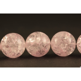 Perles en cristal crack rose - Rondes/12mm