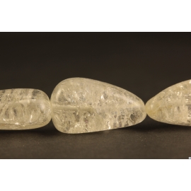 Perles en cristal crack beige - Nuggets/18mm