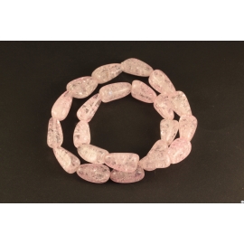 Perles en cristal crack rose - Nuggets/18mm