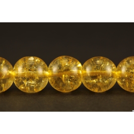 Perles en cristal crack jaune - Rondes/8mm