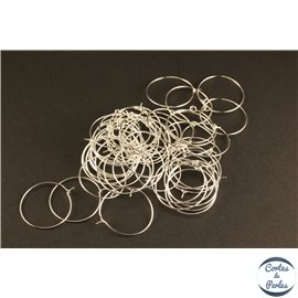 Support boucles d'oreilles rondes - 25 mm - Argenté